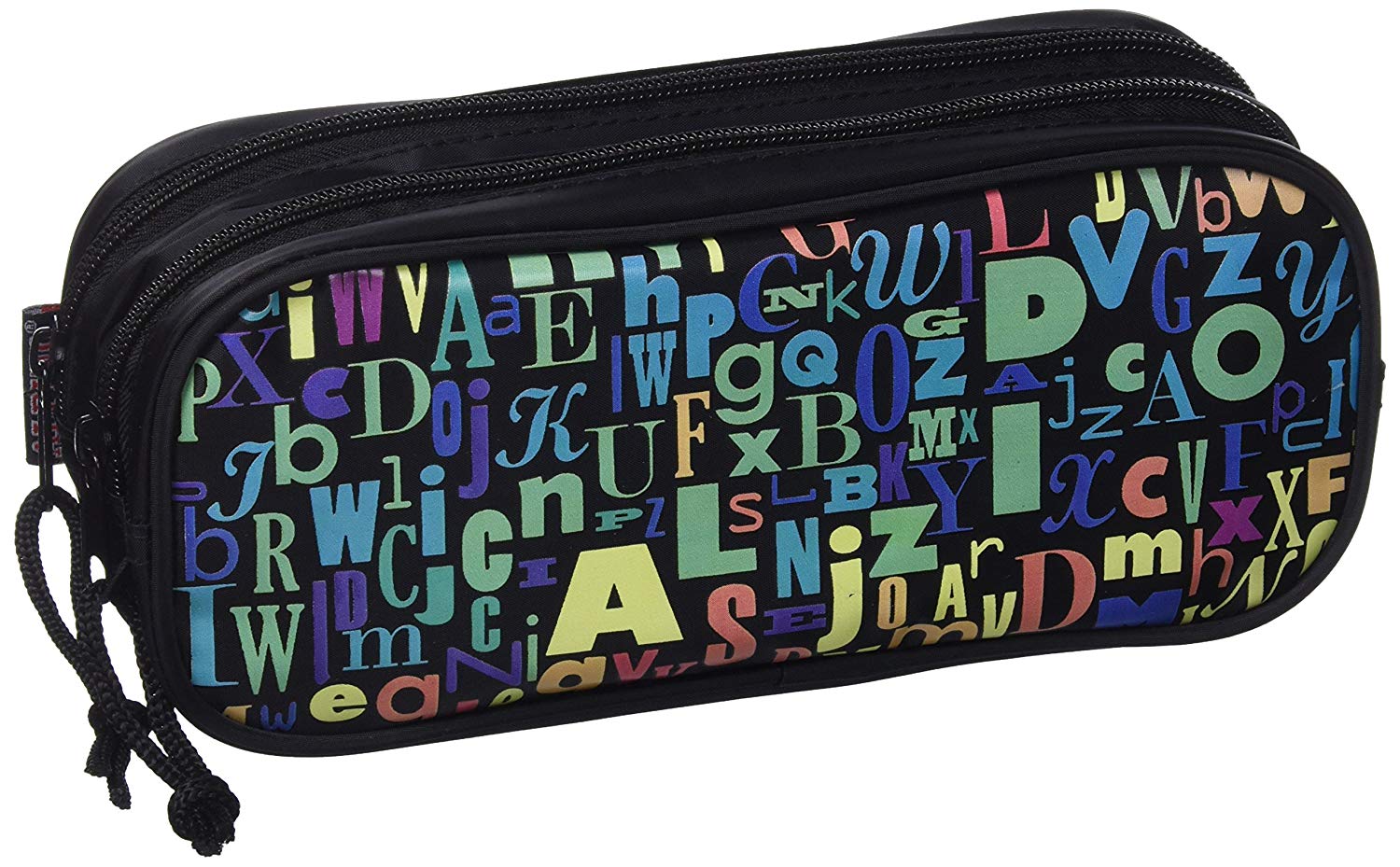 Penar rectangular dublu cu 2 fermoare, ALPINO Lettering Black