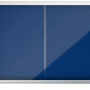 Avizier NOBO Premium Plus, interior, material textil, 8x A4, geam glisant si cheie, albastru