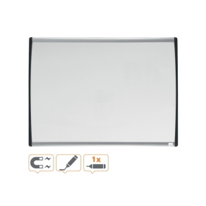 Tabla NOBO, 58x43 cm, magnetica, include marker si magneti, alb, rama arcuita gri-negru