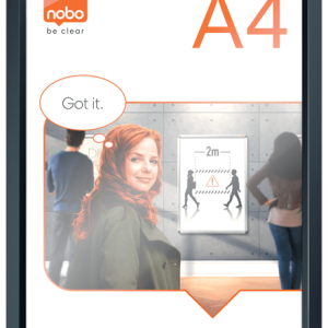 Rama pentru perete NOBO Impression Pro, aluminiu, cu clip, A4, grafit