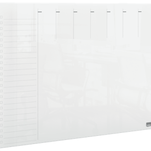 Organizator NOBO, saptamanal, acrylic, pentru birou sau perete, A4, marker inclus, transparent
