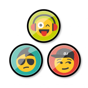 Insigne, 3buc/set, Roller NIKIDOM - Emoji