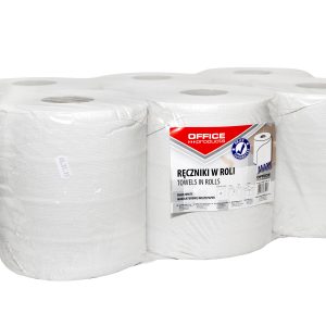 Prosop rola hartie alba, 120m - 2 straturi, 6 buc/bax, Office Products Maxi - hartie reciclata