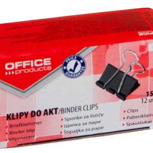 Clip hartie 15mm, 12buc/cutie, Office Products - negru