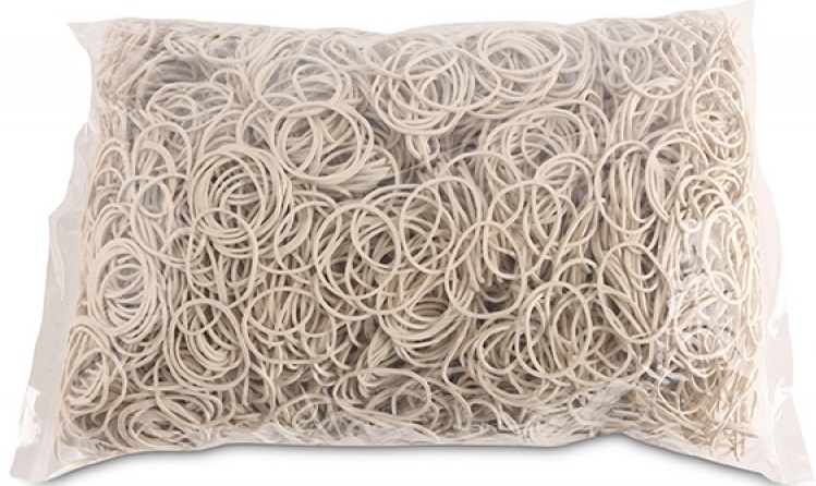Elastice pentru bani, 1.5mm grosime, D 30mm, 60% cauciuc, 1000g/punga, Office Products -culoare alba