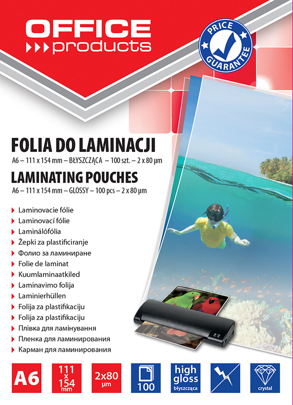Folie pentru laminare, A6 80 microni 100buc/top Office Products