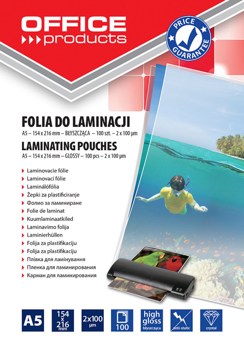 Folie pentru laminare, A5 100 microni 100buc/top Office Products