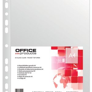 Folie protectie pentru documente A4, 40 microni, 100 folii/set, Office Products - transparenta