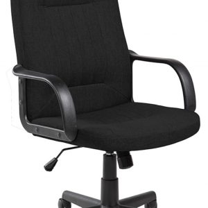 Scaun de birou, brate plastic, rotile, stofa, Office Products Malta - negru