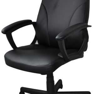 Scaun de birou, brate plastic, rotile, piele ecologica, Office Products Crete - negru