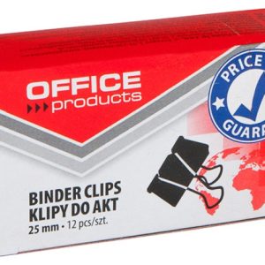 Clip hartie 25mm, 12buc/cutie, Office Products - negru