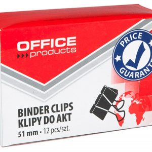 Clip hartie 51mm, 12buc/cutie, Office Products - negru