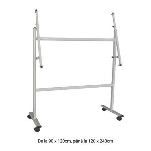 Stand metalic pentru panouri de la 90 x 120cm pana la 120 x 240cm, pe rotile, Optima