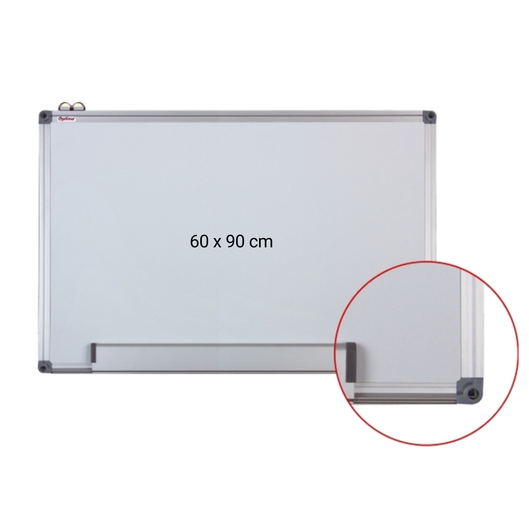 Tabla alba magnetica cu rama din aluminiu, 60 x 90 cm, Optima