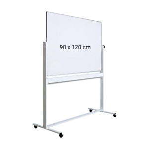 Tabla alba magnetica, dubla fata, rotativa, 90 x 120 cm, pe stand mobil, profil aluminiu, Optima