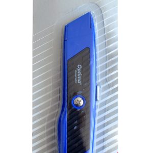 Cutter Optima Premium, lama trapezoidala SK5, auto-retractabil, zinc cu rubber grip