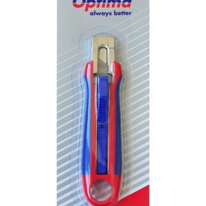 Cutter Optima Premium, lama trapezoidala SK5, auto-retractabil, sina metalica, ABS cu rubber grip