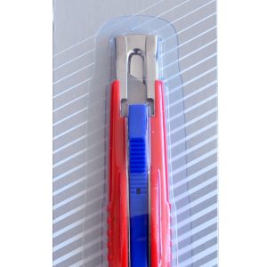Cutter Optima Basic, lama trapezoidala SK5, auto-retractabil, sina metalica, ABS