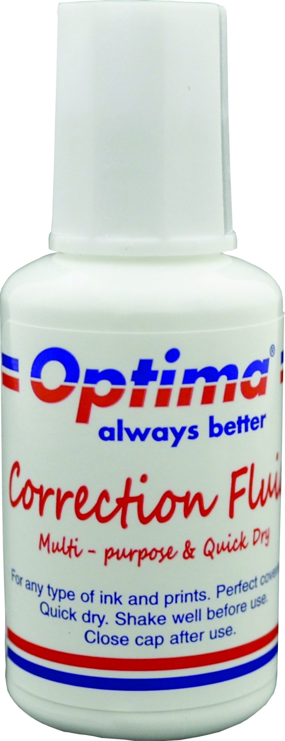 Fluid corector Optima, 20ml, cu pensula, pe baza de solvent (garantie 3 ani)