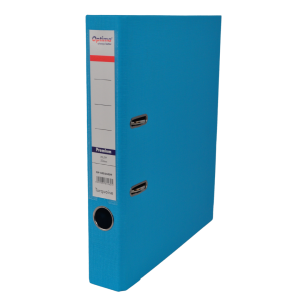 Biblioraft A4, plastifiat PP/PP, margine metalica, 50 mm, Optima Premium - sky blue