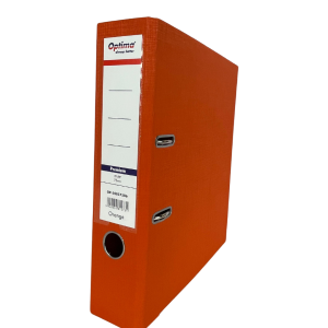 Biblioraft A4, plastifiat PP/PP, margine metalica, 75 mm, Optima Premium - portocaliu