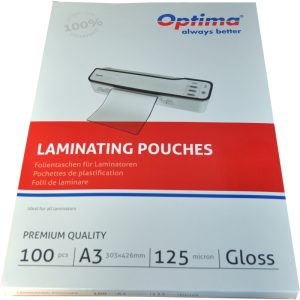Folie laminare Optima, A3 (303 x 426 mm), 125 microni, 100folii/top