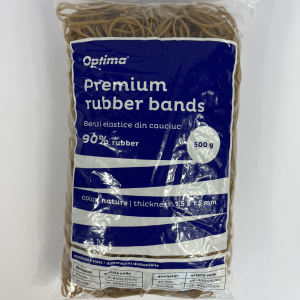 Elastice pentru bani, 90% cauciuc, 500gr./punga, D100, grosime 1.5mm x 1.5mm, Optima - natural