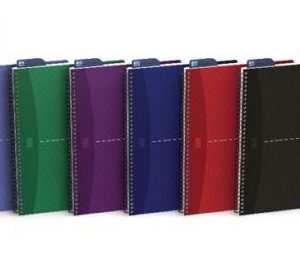 Caiet cu spirala, OXFORD Office Essentials, A5, 90 file-90g/mp, Scribzee, coperta carton - dictando
