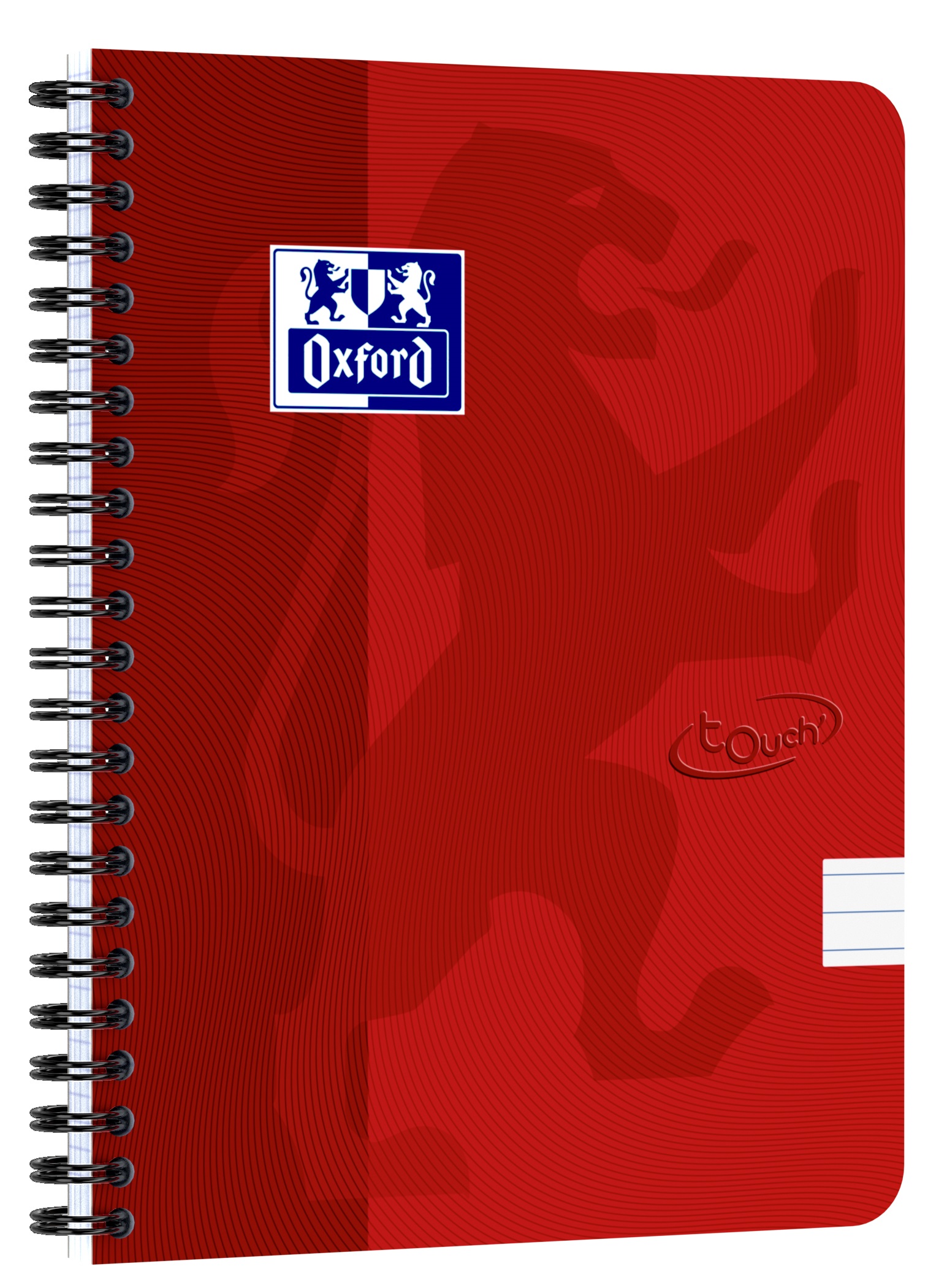 Caiet cu spirala, OXFORD School Touch, A5, 70 file-90g/mp, 4 perf, coperta carton rosu - dictando