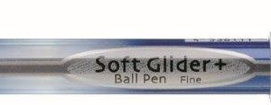 Pix PENAC Soft Glider, rubber grip, 0.7mm, varf metalic, corp transparent - scriere albastra