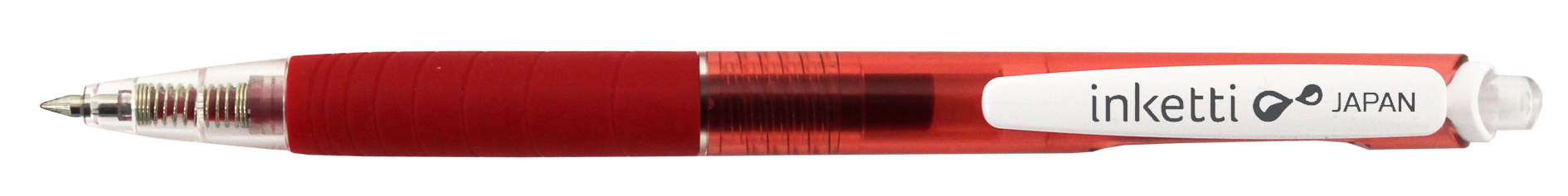 Pix cu gel PENAC Inketti, rubber grip, 0.5mm, corp rosu transparent - scriere rosie