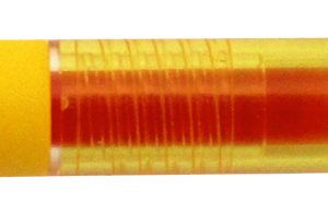 Pix cu gel PENAC Inketti, rubber grip, 0.5mm, corp galben transparent - scriere galbena