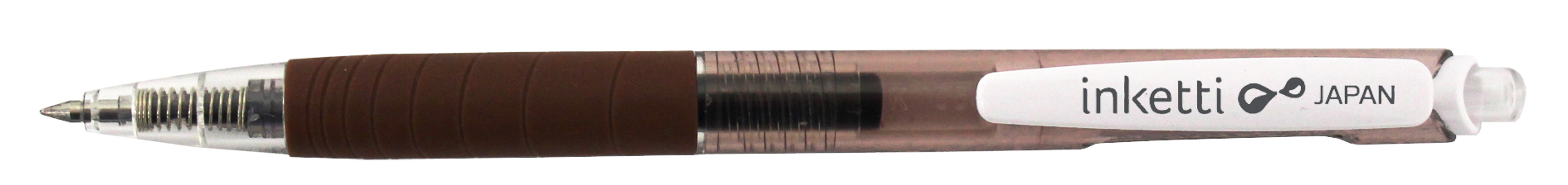 Pix cu gel PENAC Inketti, rubber grip, 0.5mm, corp maro transparent - scriere maro