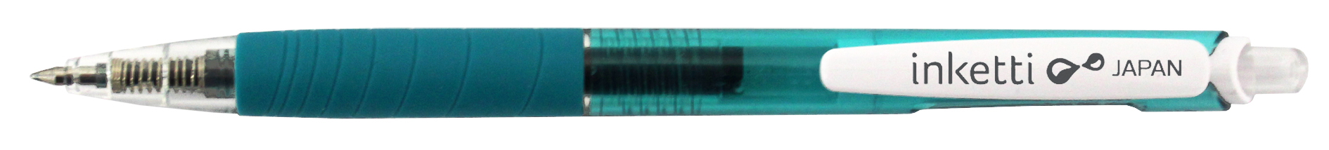 Pix cu gel PENAC Inketti, rubber grip, 0.5mm, corp turcoaz transparent - scriere turcoaz
