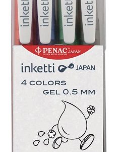 Set 4 pixuri cu gel PENAC Inketti 0.5mm - culori (red, blue, green, black)