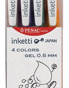 Set 4 pixuri cu gel PENAC Inketti 0.5mm - culori (brown, violet, turquoise, orange)
