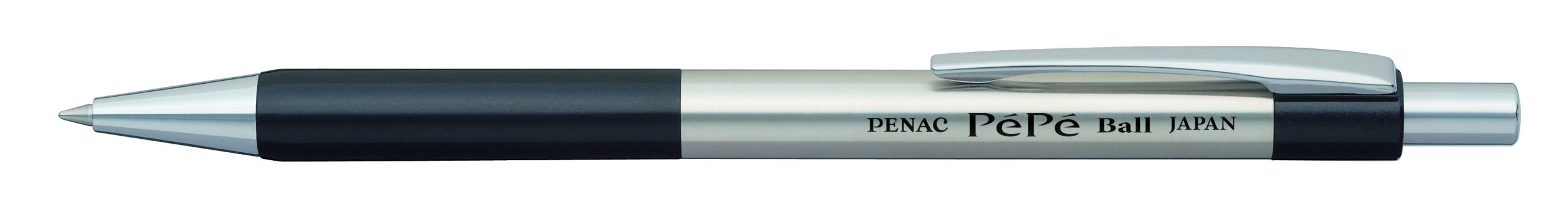 Pix metalic PENAC Pepe, rubber grip, 0.7mm, accesorii negre - scriere albastra