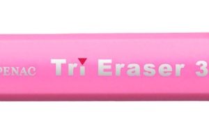 Radiera mecanica PENAC Tri Eraser, triunghiulara, 100% cauciuc - corp roz pastel