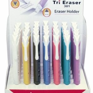 Display radiere mecanice PENAC Tri Eraser, triunghiulare, 100% cauciuc, 35 buc/display-culori asorta