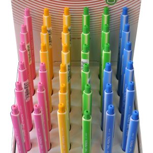 Display creioane mecanice PENAC The Pencil, rubber grip, 1.3mm, 36 buc/display - culori asortate