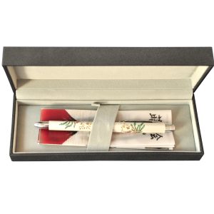 Pix multifunctional de lux PENAC Maki-E (pictura japoneza) - Hoo-oo, corp alb, in cutie cadou