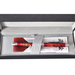 Pix multifunctional de lux PENAC Maki-E (pictura japoneza) - Mount Fuji, corp bordeaux, in cutie cad