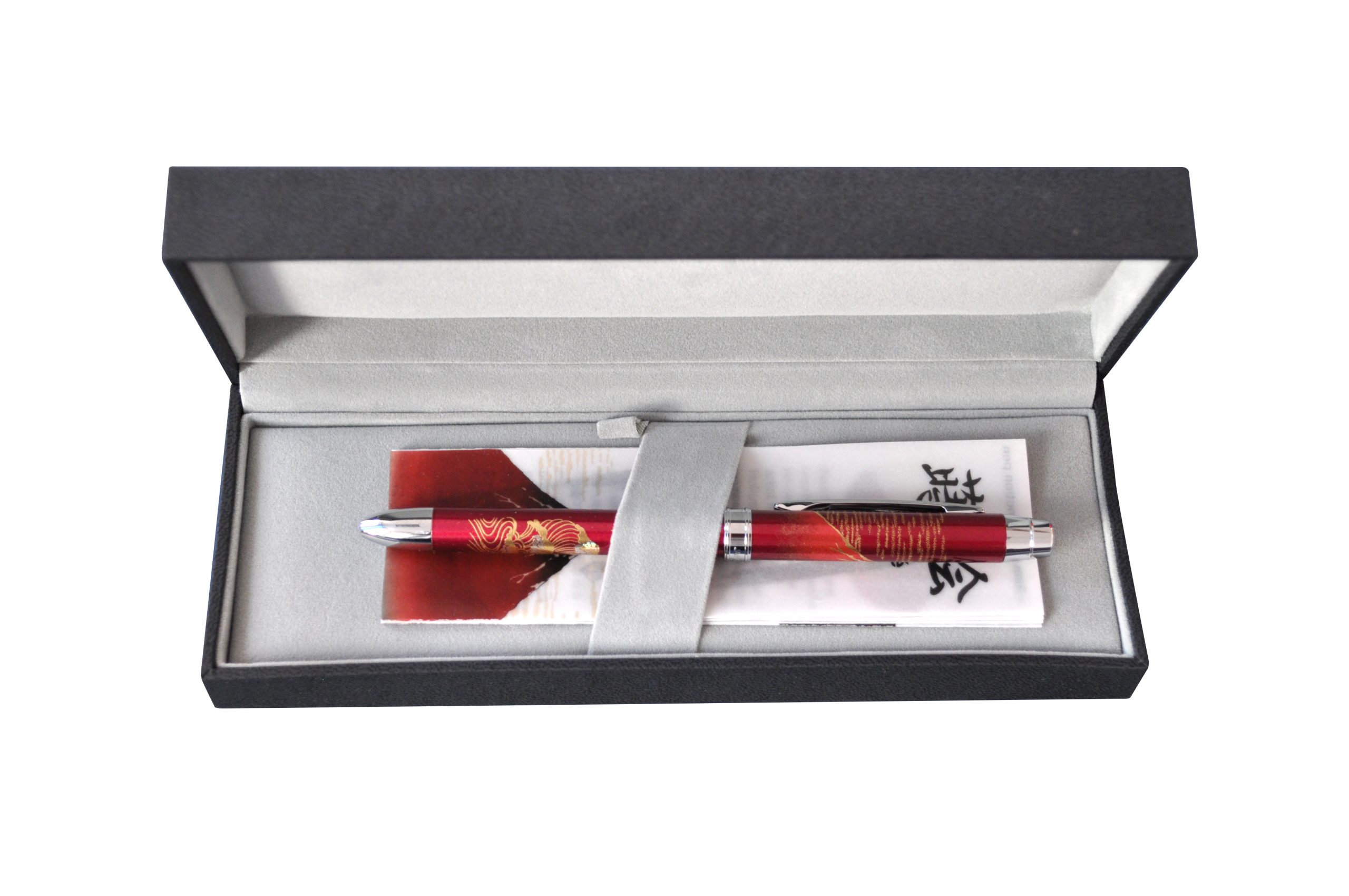 Pix multifunctional de lux PENAC Maki-E (pictura japoneza) - Mount Fuji, corp bordeaux, in cutie cad
