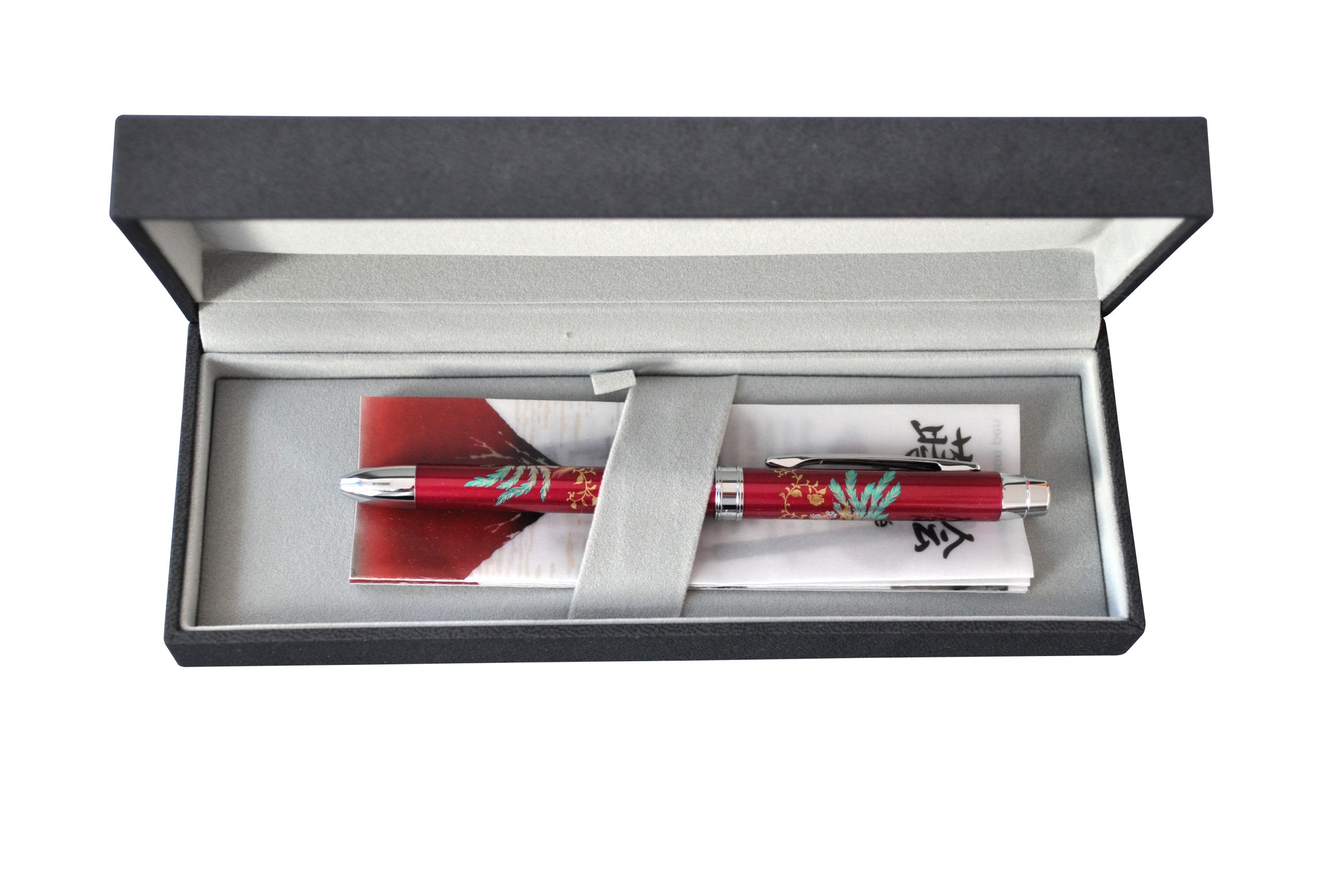 Pix multifunctional de lux PENAC Maki-E (pictura japoneza) - Hoo-oo, corp bordeaux, in cutie cadou