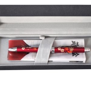Pix multifunctional de lux PENAC Maki-E (pictura japoneza) - Aki & Haru, corp bordeaux, in cutie cad