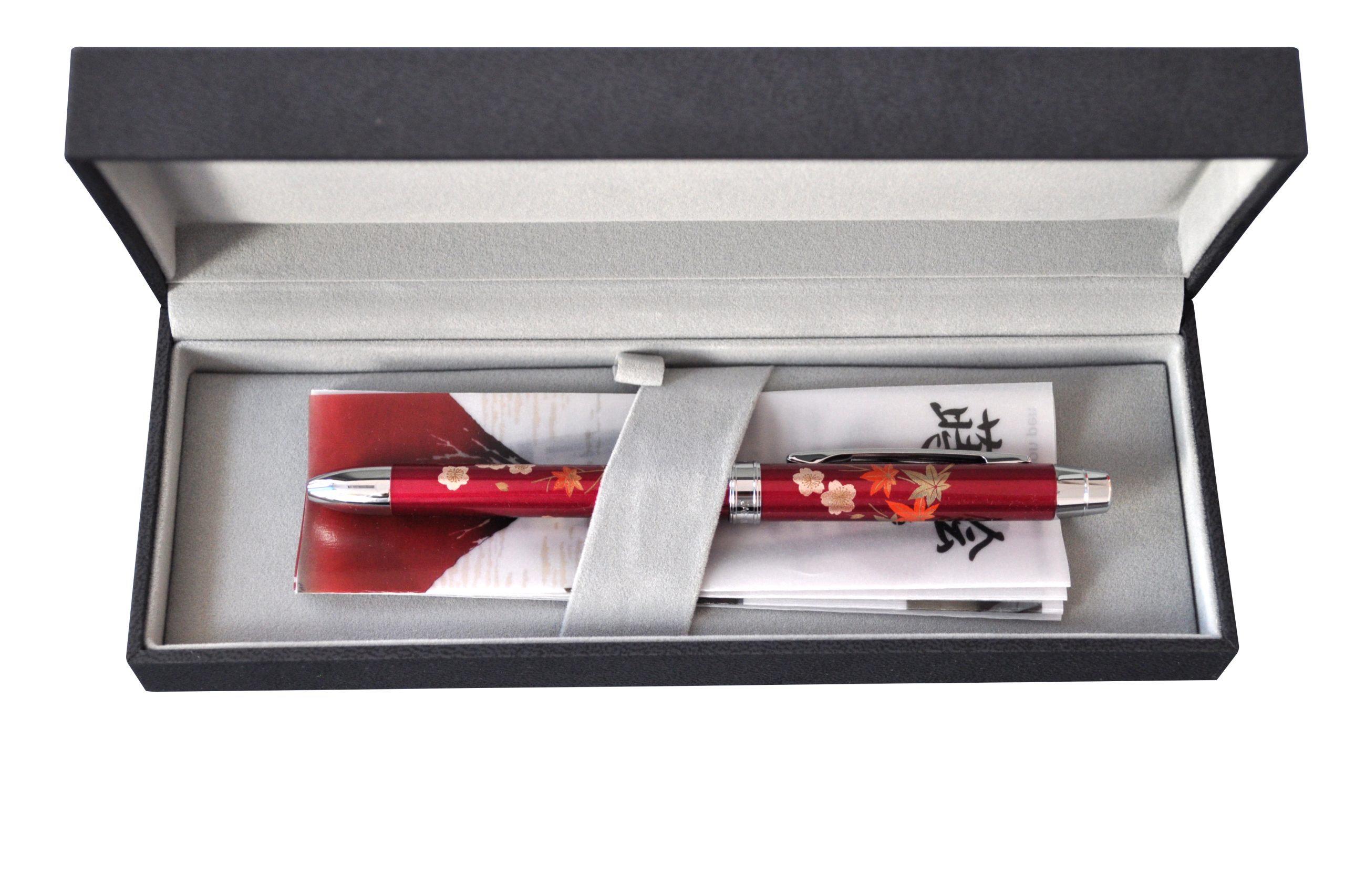 Pix multifunctional de lux PENAC Maki-E (pictura japoneza) - Aki & Haru, corp bordeaux, in cutie cad