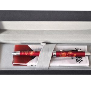 Pix multifunctional de lux PENAC Maki-E (pictura japoneza) - Sensu, corp bordeaux, in cutie cadou