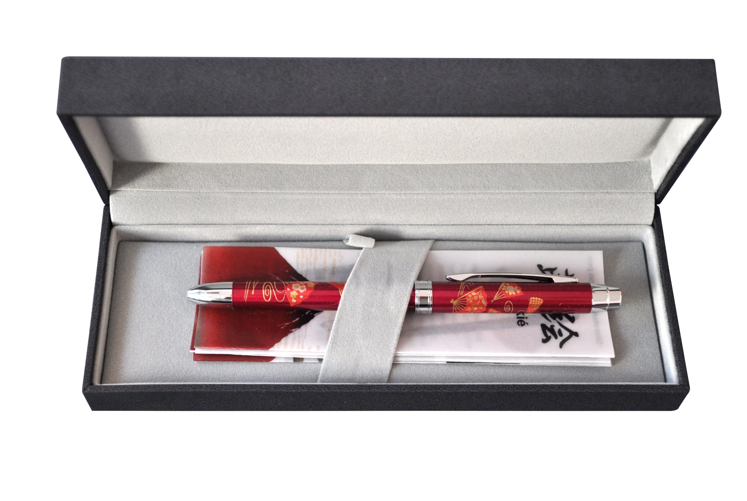 Pix multifunctional de lux PENAC Maki-E (pictura japoneza) - Sensu, corp bordeaux, in cutie cadou