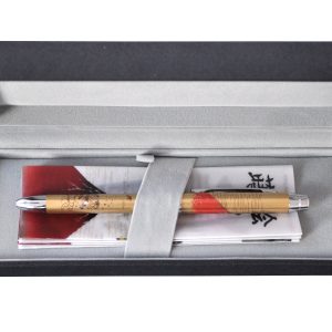 Pix multifunctional de lux PENAC Maki-E (pictura japoneza) - Mount Fuji, corp auriu, in cutie cadou