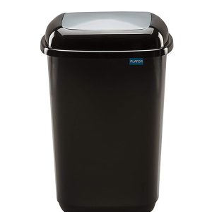 Cos plastic reciclare selectiva, capacitate 45l, PLAFOR Quatro - negru cu capac gri - altele